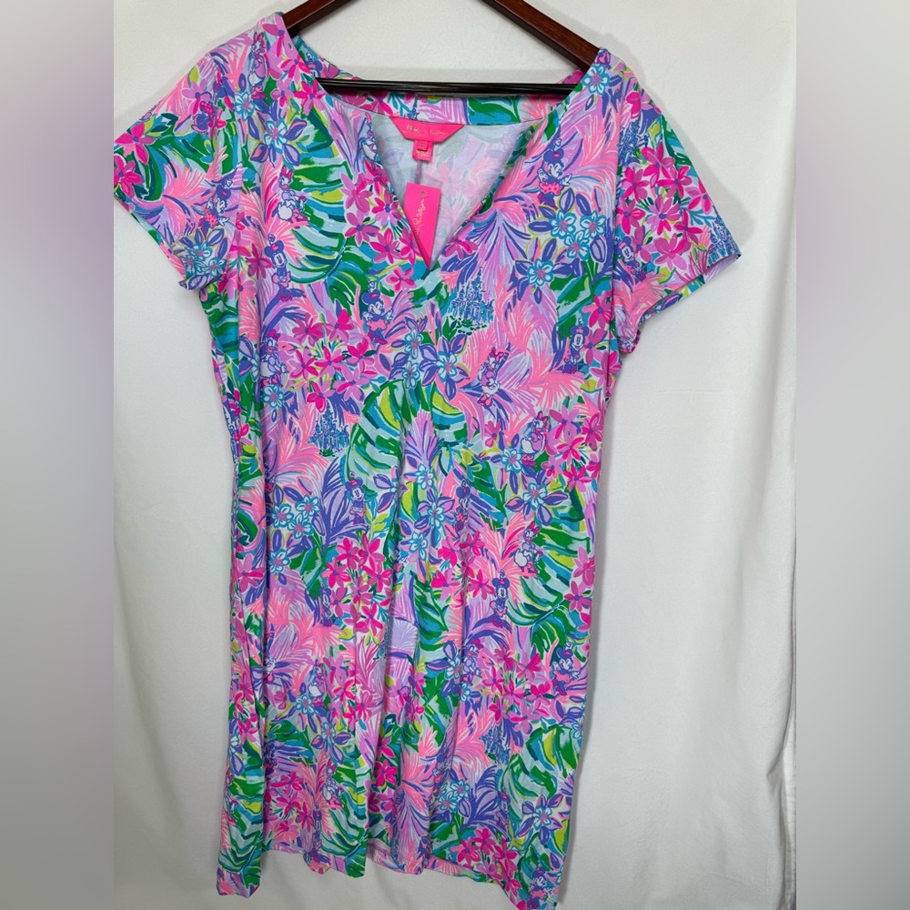 Lilly Pulitzer- Disney Dreamin' Floral Dress - Pink, Green, Blue